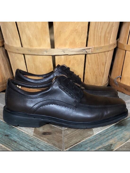 Clarks Unstructured Un Kenneth Way Dark Brown Leather Oxfords Mens Size 9.5 WIDE main image 10